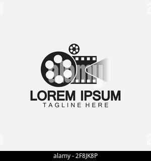 Play movie Video Camera& Film Strip Play Movie Cinema Entertainment Stock Vector icon logo design Stock Vector