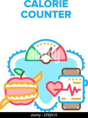 Calorie Counter Vector Concept Color Illustration Stock Vector