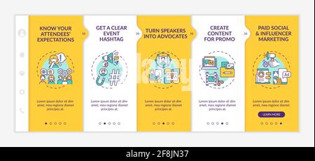 Remote event marketing onboarding vector template Stock Vector
