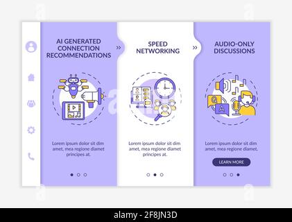 Remote events for networking onboarding vector template Stock Vector