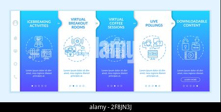 Remote events success onboarding vector template Stock Vector