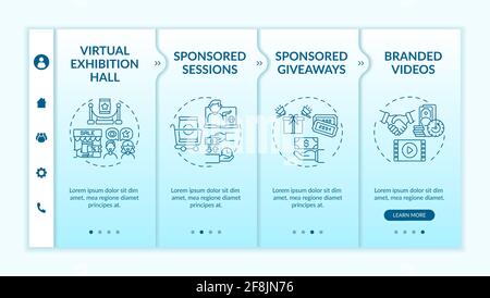 Sponsorship remote events onboarding vector template Stock Vector