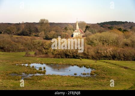 View around Arlington with St Pancras church, East Sussex, England Stock Photo