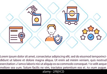 Consumer rights protection concept line icons with text Stock Vector