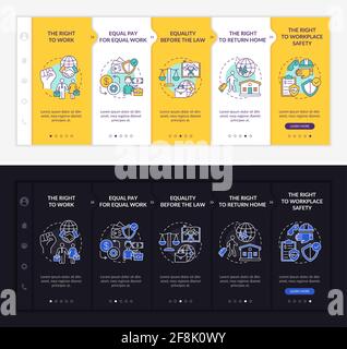 Migrant workers rights onboarding vector template Stock Vector