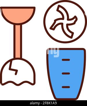 Discarded small-sized home appliances RGB color icon Stock Vector