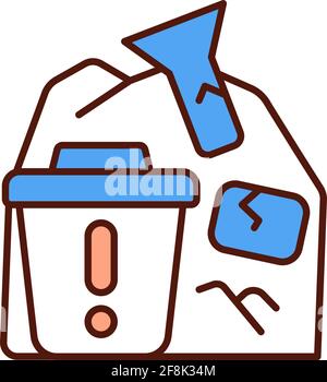 E-waste dumping RGB color icon Stock Vector