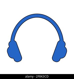 Modern flat headphone icon isolated on white backgound. Vector illustration. Stock Vector
