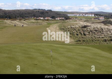 Scotland, Ayrshire Turnberry Ailsa Course , the 8th Green, know as Goat Fell 12 April 2021 Stock Photo