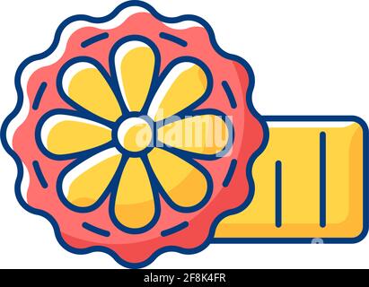 Mooncakes RGB color icon Stock Vector