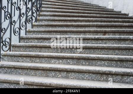 Big marble curve stairs. Kiev-Pechersk Lavra monastery. Kiev, Ukraine Stock Photo