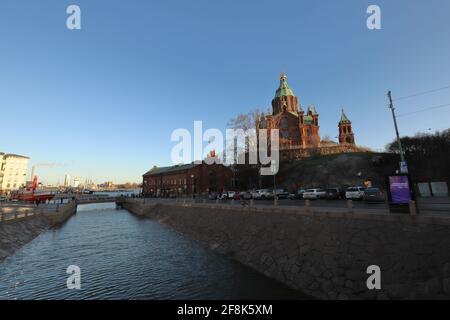 FINLAND, HELSINKI - JANUARY 04, 2020: Uspenski Cathedral in Helsinki Stock Photo