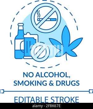 No alcohol, smoking and drugs concept icon Stock Vector