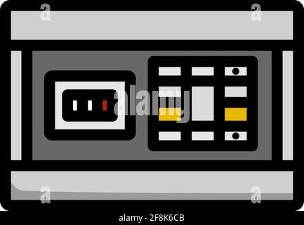 Circuit Breakers Box Icon. Editable Bold Outline With Color Fill Design. Vector Illustration. Stock Vector