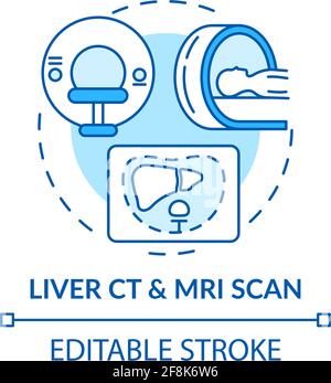 Liver CT and MRI scan concept icon Stock Vector