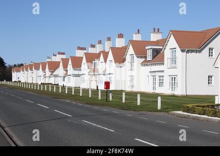 Scotland, Turnberry Ayrshire, 12 April 2021. Luxurious five star lodges at Trump Turnberry, Accomodation, Holiday lets, at the Golf resort Stock Photo