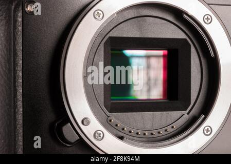 Digital camera mirror in detail Stock Photo