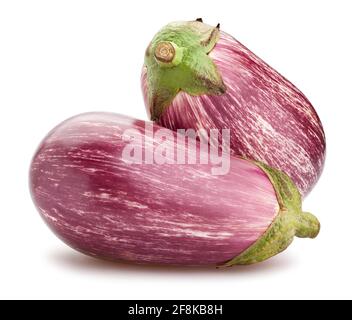 striped eggplant path isolated on white Stock Photo
