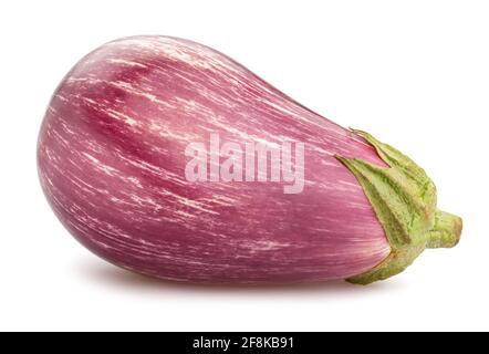 striped eggplant path isolated on white Stock Photo