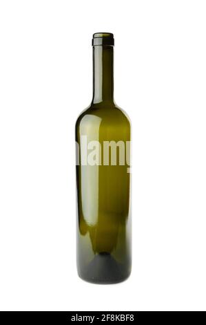Empty wine bottle isolated on a white background Stock Photo