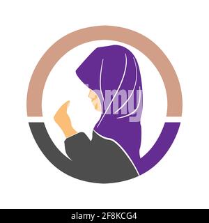 Muslim woman pray icon. Simple element from muslim collection. Vector illustration EPS.8 EPS.10 Stock Vector