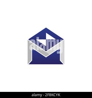 Letter M in modern style on the white background. Vector illustration EPS.8 EPS.10 Stock Vector