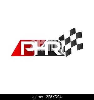 Racing sign with letter PHR on the white background. Vector illustration EPS.8 EPS.10 Stock Vector