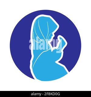 Muslim woman pray icon. Simple element from muslim collection. Vector illustration EPS.8 EPS.10 Stock Vector