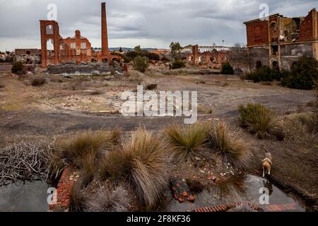 Abandoned former mining operations in peñarroya-pueblonuevo Spain Stock Photo