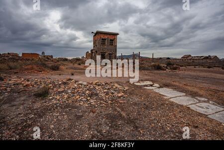 Abandoned former mining operations in peñarroya-pueblonuevo Spain Stock Photo