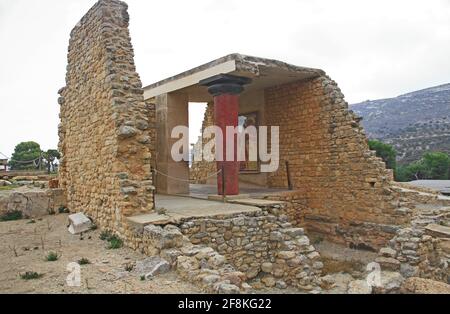 Corridor of the Procession in the Palace of Knossos on Crete, Greece Stock Photo