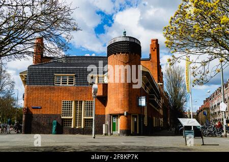 AMSTERDAM THE NETHERLANDS, APRIL 11, 2021: Front entrance of Museum Het Schip, build in the architectural Style The Amsterdamse School Stock Photo