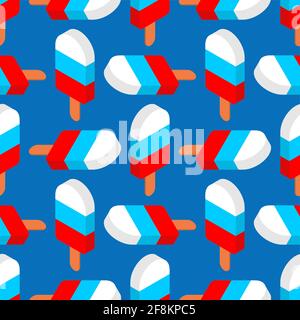 Russian ice cream pattern seamless. National dessert in Russia background Stock Vector