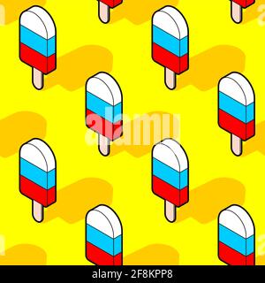 Russian ice cream pattern seamless. National dessert in Russia background Stock Vector