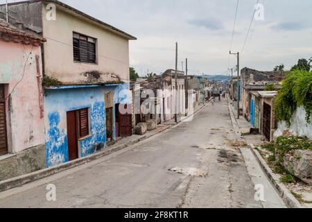 MATANZAS, CUBA - FEB 16, 2016: Street life in the center of Matanzas, Cuba Stock Photo