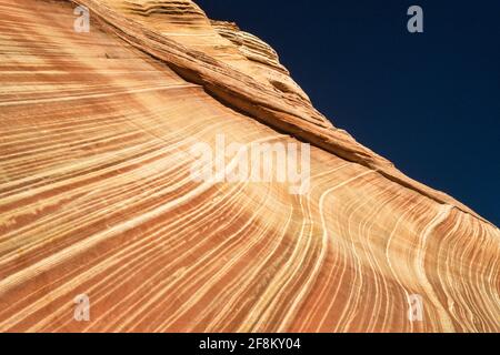 Striated patterns in the Navajo Sandstone of North Coyote Buttes, Paria Canyon-Vermilion Cliffs Wilderness, Vermilion Cliffs National Monument, Arizon Stock Photo