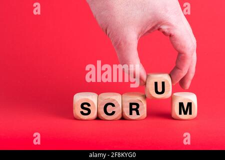 SCRUM method for agile project management or software development Stock Photo