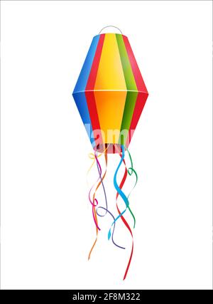 Paper lantern design element for Festa Junina holiday background. Vector Illustration Stock Vector