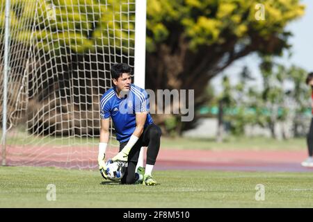 El Ejido, Spain. 11th Apr, 2021. Louis Yamaguchi (Huelva) Football/Soccer : Spanish 'La Liga Segunda Division B' Segunda fase permanencia Segunda RFEF match between CD El Ejido 2012 2-0 Real Club Recreativo de Huelva at the Estadio Municipal de Santo Domingo in El Ejido, Spain . Credit: Mutsu Kawamori/AFLO/Alamy Live News Stock Photo