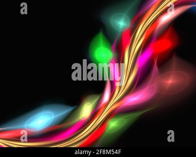Abstract wave. Color design swirl. Fractal background illustrations fantasy textured chaos. Stock Photo