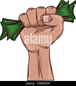 revolutionary fist money isolated icon Stock Vector