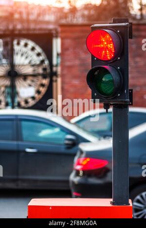 security system and automatic gate protection of private territory control Stock Photo
