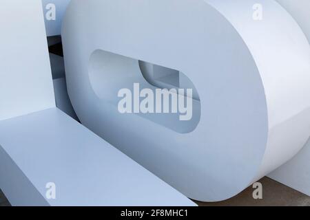 Alphabetical letters, combining angles & curves. Stock Photo