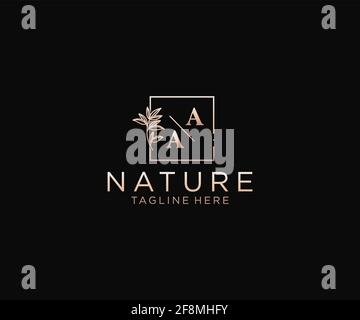 AA letters Beautiful floral feminine editable premade monoline logo suitable, Luxury feminine wedding branding, corporate. Stock Vector