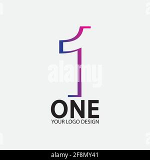 Number 1 logo vector icon design template Stock Vector
