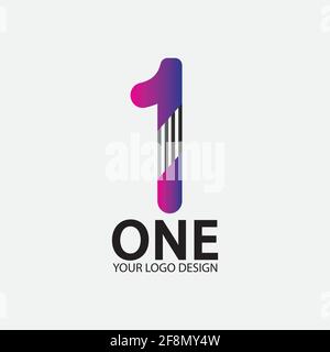 Number 1 logo vector icon design template Stock Vector