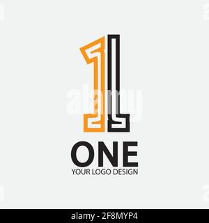 Number 1 logo vector icon design template Stock Vector