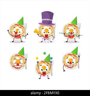 Cartoon character of noodles with various circus shows. Vector illustration Stock Vector