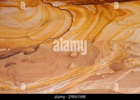 Colorful patterns in a rock, Capitol Reef National Park, Utah Stock Photo