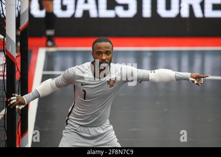 Seixal Portugal 14th Apr 21 Euclides Gomes Vaz Bebe From Portugal Seen In Action During The Uefa Futsal Euro 22 Group 8 Qualifying Match Between Portugal And Norway At Pavilh O Municipal Da Torre Da Marinha Final Score Portugal 4 0